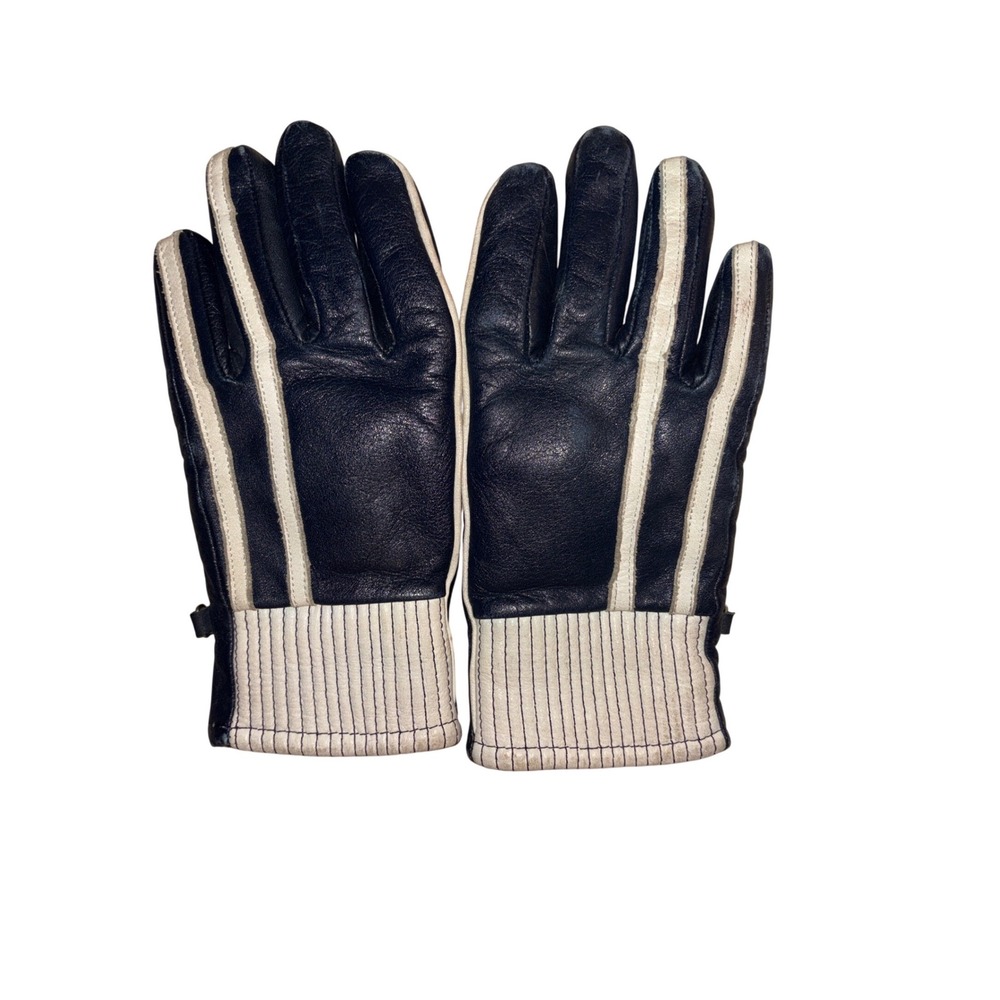 Fairfield-Hanover Navy Blue Top Grain Cowhide Leather Racing Gloves Made Japan